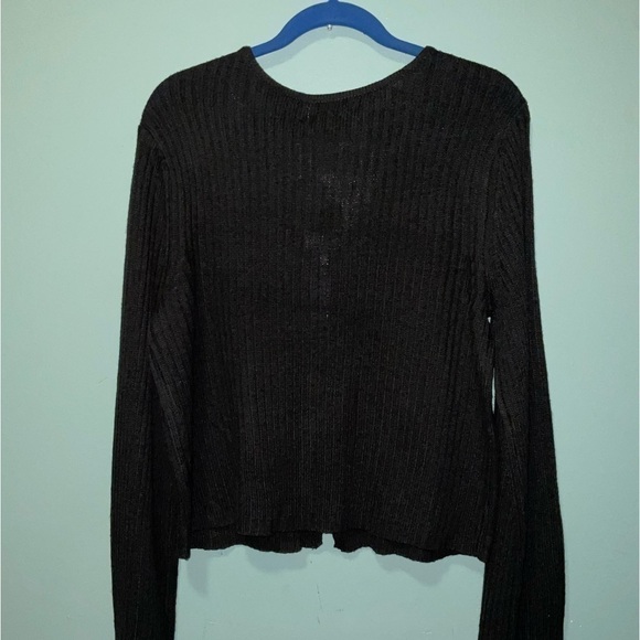 FULL CIRCLE TRENDS Plus Size V-Neck Zip-Up Sweater In Black Beauty Sz 2X NWT - Picture 2 of 9